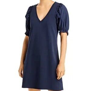 NWT Sundays Mila Puff Sleeve Dress Blue size large